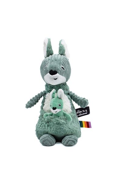 les deglingos ALLEZOU THE KANGAROO MOM & BABY GREEN