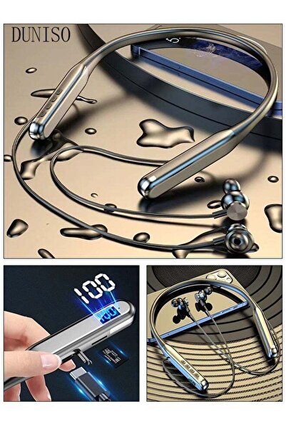 Generic سماعات أذن لاسلكية من دونيسو مزودة بتقنية بلوتوث 5.2 مع شريط حول الرق...