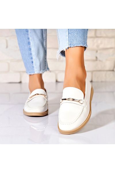 Joana Pantofi dama casual Albi din Piele Ecologica Tiera