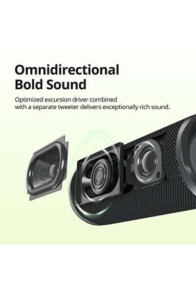 Tronsmart Mirtune C3 Portable Bluetooth Speaker, 24W Stereo Sound, IPX7 Waterproof- Blue