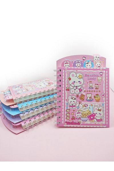 Limmy Bloc de note A5 cu semn de carte iepure roz (14x18 cm)