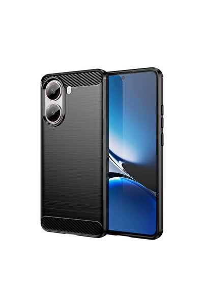 Microcase Xiaomi Poco X7 Pro/Redmi Turbo 4 5G ile Uyumlu Brushed Carbon Fiber...