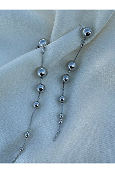 SOFT Kadın Uzun Sallantılı Metal Parlak Küpe