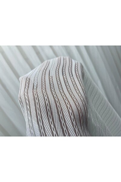 NİVEMESHOME Nivemeshome Hayal 15 Transparent Ecru Tulle Curtain 1/3 Dense Pleated Tulle Curtain