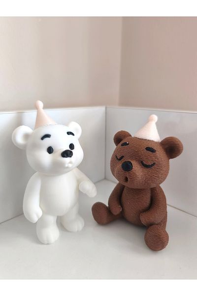 Alwin3d Set of 2 Candle Blowing Teddy Bears 2