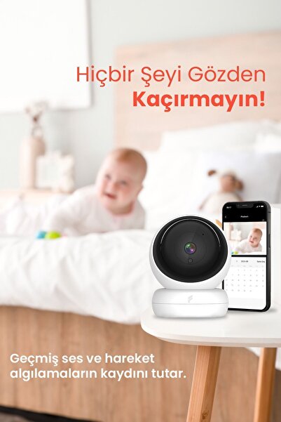 Fonri Akıllı Bebek Ev ve Güvenlik Kamerası: Wifi Destekli Çift Yönlü Konuşma 360 Derece Görüş