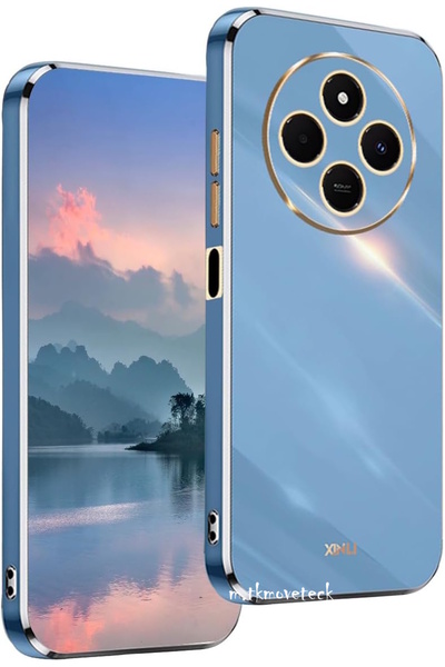 m.tk moveteck Xiaomi Redmi 14C Kılıf Kamera Korumalı Parlak Gold Altın işleme...