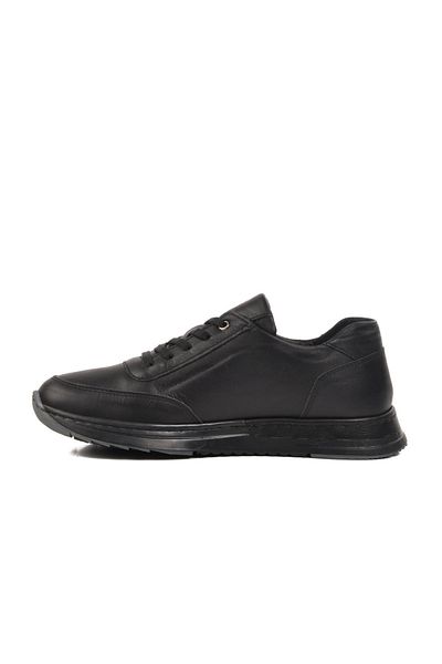 AYAKMOD Black Genuine Leather Anatomical Women's Casual Shoes Ay385 Z