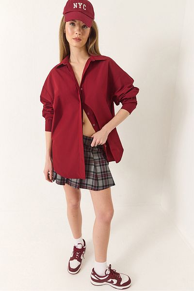 Bianco Lucci Übergroßes Damen-T-Shirt aus Terikoton-Popeline 34225 60284043