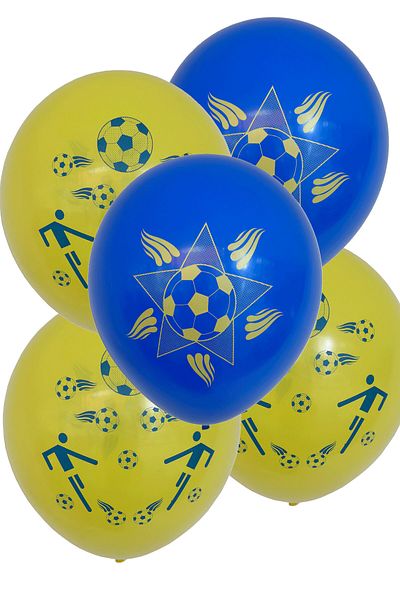 SİHİRLİ AYAKLAR 60 Yellow Navy Blue Fan Balloons