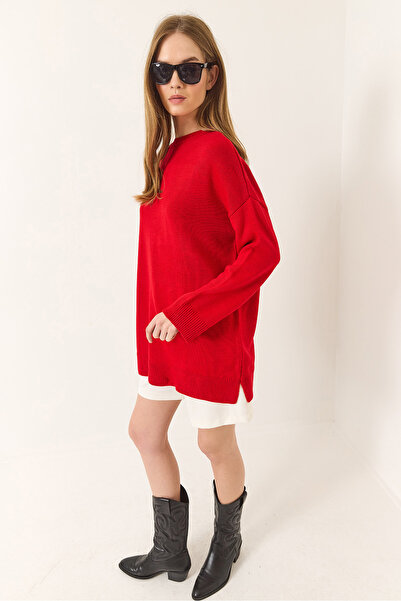 Bianco Lucci Kadın Bisiklet Yaka Oversize Uzun Kazak 60283235