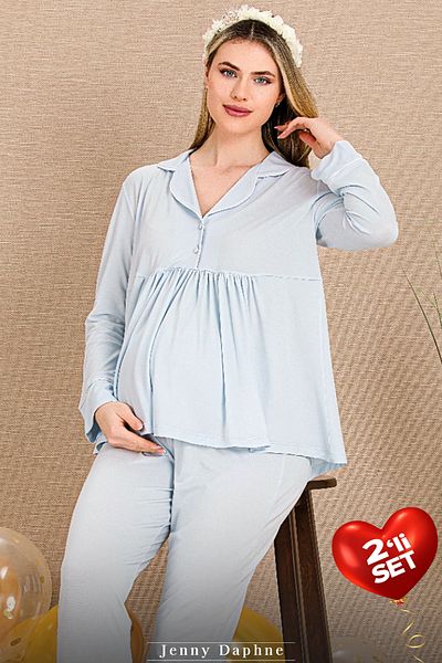 Jenny Daphne Set pijamale de maternitate din țesătură din viscoză 2 piese 33202