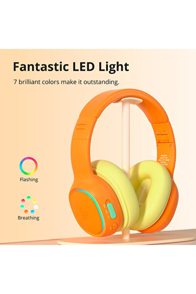 Tronsmart KH03 Kids Noise Cancelling Bluetooth, Safe Volume Control, Wireless Headphones Orange