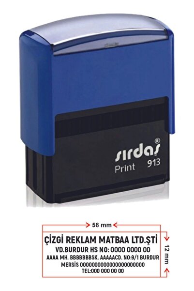 Sırdaş 913 Model Firma Ve Şirket Kaşesi - Yazısı Dahil