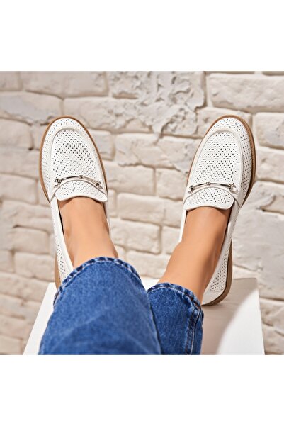 Joana Γυναικεία casual λευκά παπούτσια από οικολογικό δέρμα Smera