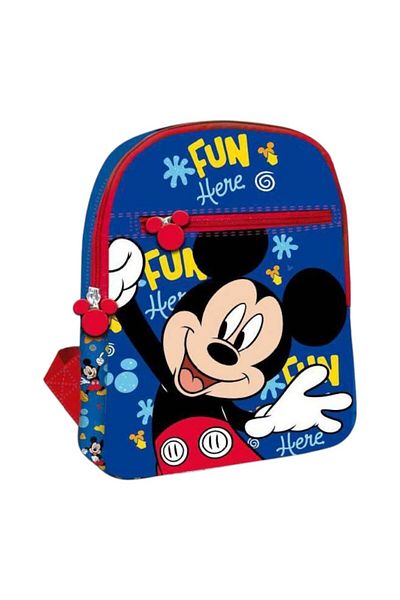 Mickey Mouse Schoolbag with one main compartment and pocket, 30x8x23 cm, multicolor, Fun Here Mickey Mouse
