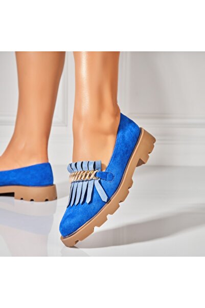 Joana Pantofi dama casual Albastri din Piele Ecologica Intoarsa Vania