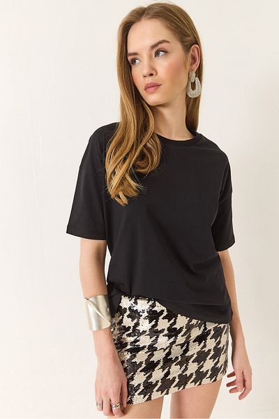 Bianco Lucci Women's 100% Organic Cotton Relaxed Fit T-Shirt 60602050