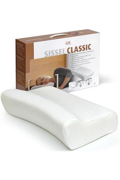 Sissel Orthopedic Pillow Classic Neck Cushion White Large Size with White Cover