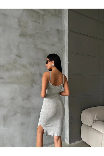 joshua Women's Rope Strap Slit Detailed Camisole Dress
