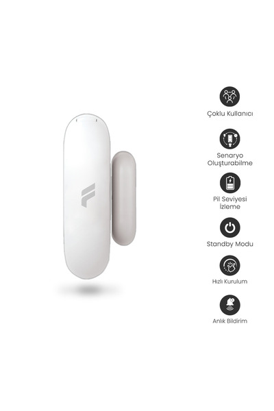 Fonri Akıllı Kablosuz Kapı Pencere Sensörü Ve Iç Ortam Nem-ısı Ölçer-siren, Wifi, Uzaktan Takip, Tuya