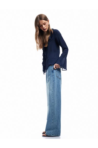 Koton Normal Waist Cotton Comfortable Fit Baggy Jean Trousers - Baggy Jeans