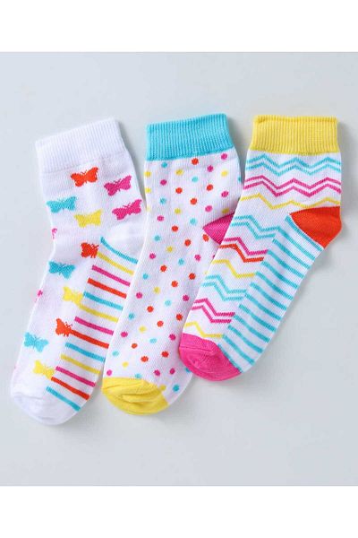 Pine kids Pine Kids Ankle Length Socks with Polka Dots Design Pack Of 3 (Colour May Vary)
