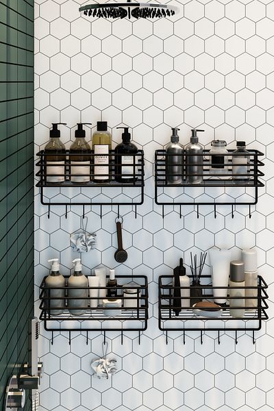 boz concept home 4 τεμάχια 34 εκ. Ανοξείδωτο ράφι για σαμπουάν οργάνωσης μπάνιου