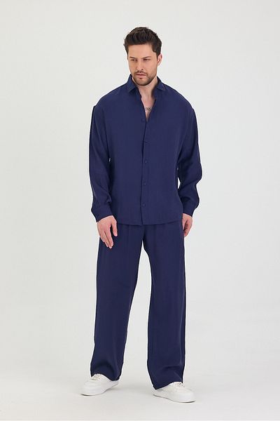 Tarz Cool Men's Oversize Comfortable Fit Shirt-Pants Bottom-Top Set