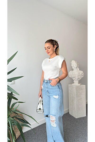 QİMYA BUTİK KEYYMOD Застібка-блискавка Деталізована Елегантна Жіноча Блузка з...