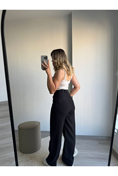 LAMİRAMOOD Istanbul Women's Baggy Pants - Buckled Loose Cut Suitable Taste and Drunkenness