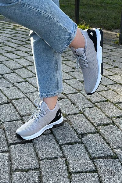Mind Black Unisex Γκρι Άνετα Αθλητικά Παπούτσια - Lace-Up