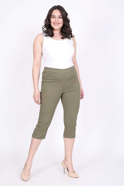 MYLİNE Elastic Waist Capri Pants
