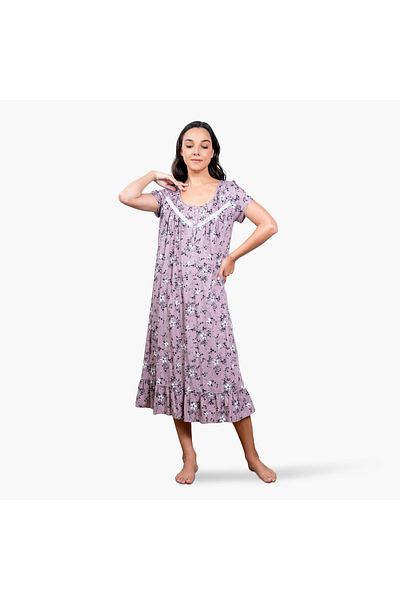Aadaraya Floral Print Night Gown