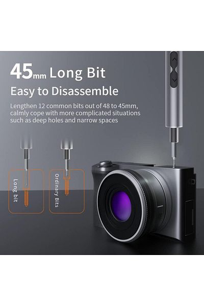fulina 62 In 1 Mini Electric Precision Screwdriver Set,With 48 Magnetic Bits,Led Light,Fix Iphone Watch