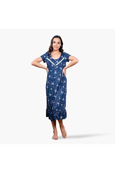 Aadaraya Floral Print Night Gown