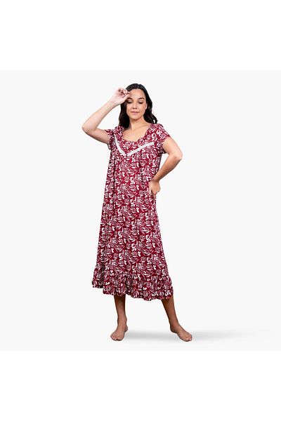 Aadaraya Printed Night Gown