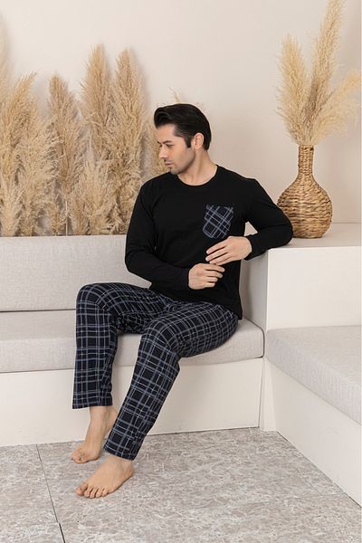 Sude HOMEWEAR Ανδρικό σετ πιτζάμες με μακριά μανίκια