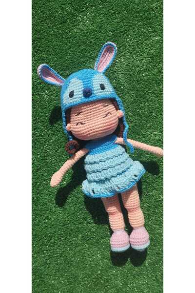 elemeğiürünler Stitch Örgü Bebek 27 cm