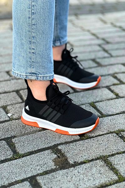 Mind Black Μαύρο Πορτοκαλί - Unisex Άνετα αθλητικά παπούτσια με κορδόνια