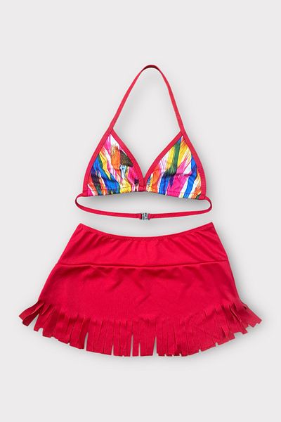 Nilmay mayo Girl's Skirted Bikini Set