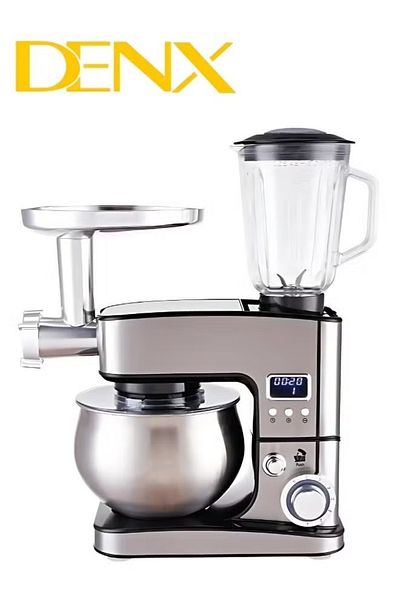 Denx 3-in-1 Electric Mixer, Food Processor And Meat Grinder, 5l Capacity, 1300w