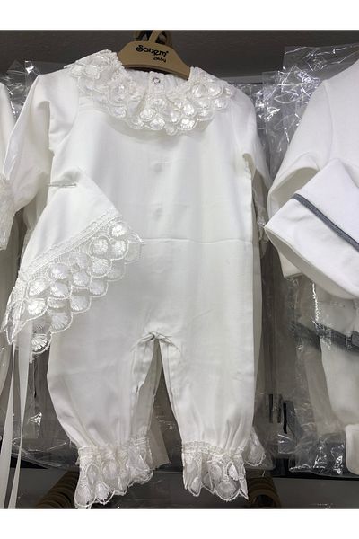 SONEM BABY Combed Cotton Organized Overalls Hood Without Booties 2 Pieces