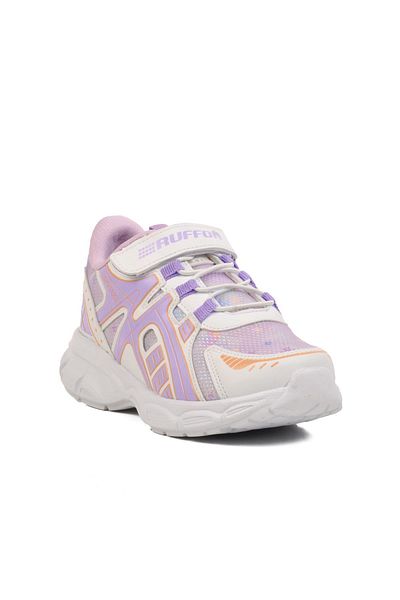 WALKWAY Pantofi sport pentru fete, alb, liliac, cu plasă cu velcro, ușoare F