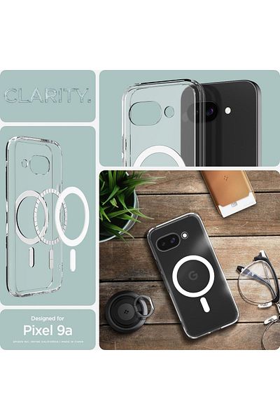 Spigen Ultra Hybrid MagFit for Google Pixel 9a case cover [MagSafe compatible] (2025) - Clear White