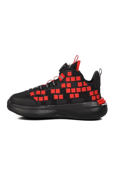 WALKWAY Red Fishnet Lace-Up Ankle Length Boy's Sneaker 1974 F