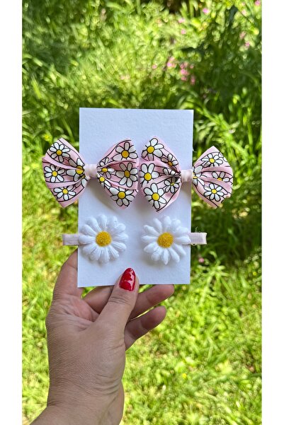 Toka Perisi Pembe kurdela Papatya 4 lü Toka Seti