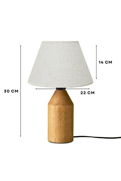 HOMİNG Homing Penna Natural Wood Handmade Lampshade Melted Fabric 241962