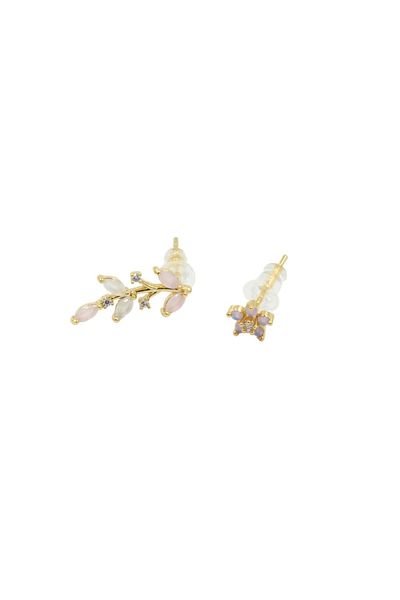 ECARLA Stainless steel earrings, 14K gold plated, with stud, Ecarla, KST3209