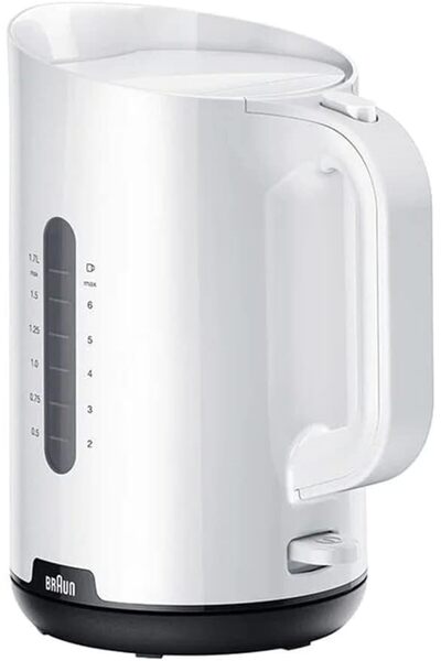 Braunability غلاية براون بريكفاست 1، 2200 واط، 1.7 لتر، قابل للغسل، مزودة بفل...
